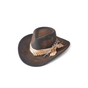 Distress Vintage Shapable Fedora Cowboy Hat